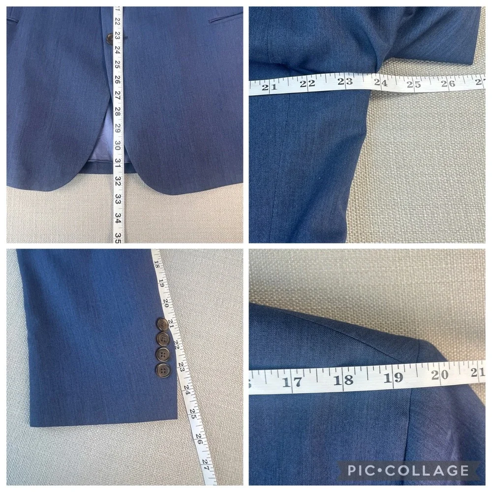 Brooks Brothers Blazer Mens 46R Blue Fitzgerald Fit Tollegno 1900 Wool Jacket